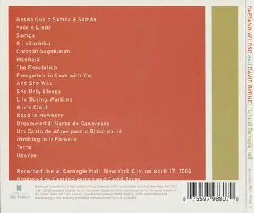 Caetano Veloso and David Byrne - Live At Carnegie Hall (2012) {Nonesuch 7559-79880-7}