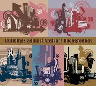 Buildings Against Abstract Backgrounds