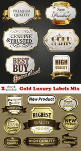 Vectors - Gold Luxury Labels Mix