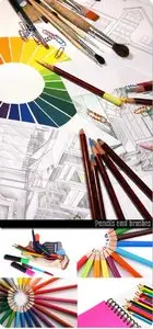 Pencils and brushes