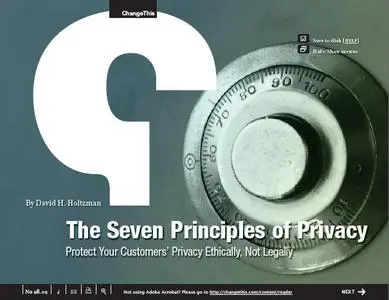 The Seven Principles of Privacy: Protect Your Customers’ Privacy Ethically, Not Legally