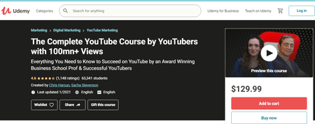Udemy - The Complete YouTube Course by YouTubers with 100mn+ Views (1/2021)