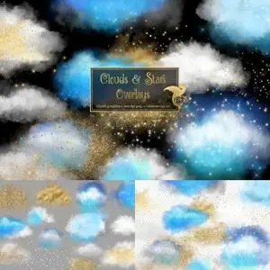 Clouds and Stars Photoshop Overlays