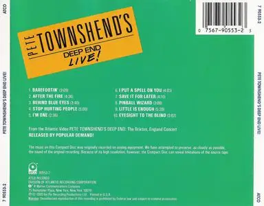 Pete Townshend - Pete Townshend's Deep End Live! (1986) {Atco 7 90553-2}