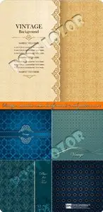 Vintage seamless vector backgrounds with patterns set 5