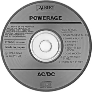 AC/DC - Powerage (1978) [EMI Albert Japan CDP 748734 2, 1984] and [Albert Australia 465260 2, 1989]