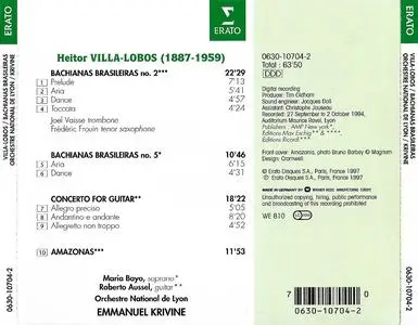 Emmanuel Krivine, Orchestre National de Lyon - Villa-Lobos: Bachianas Brasileiras 2 & 5, Concerto for Guitar, Amazonas (1997)