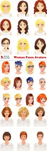 Vectors - Woman Faces Avatars