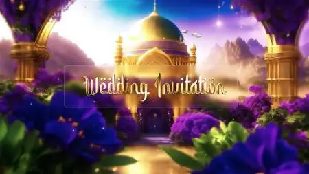 3D Arabic Character Wedding Invitation Video Display 47980947