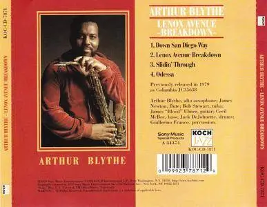 Arthur Blythe - Lenox Avenue Breakdown (1978) {Koch Jazz KOC-CD-7871 rel 1998}