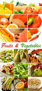 Stock Photo - Fruits and Vegetables Collage