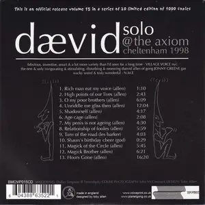 Daevid Allen - Solo @ The Axiom Cheltenham 1998 (2006) {Bananamoon Obscura No. 15} Re-Up