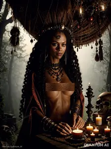 AI Zoe Saldana - Voodoo Priestess Halloween Horror Dark Magic (AI Generated)