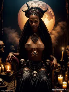 AI Zoe Saldana - Voodoo Priestess Halloween Horror Dark Magic (AI Generated)