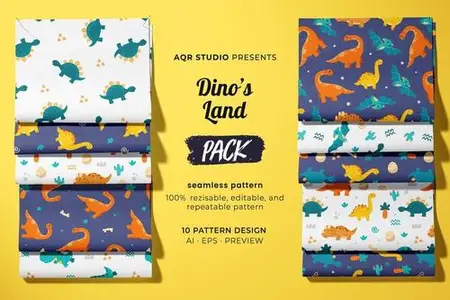 Dino s Land - Seamless Pattern FNNDN7B
