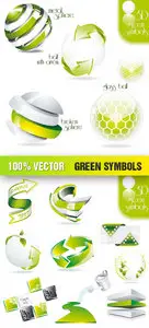 Stock Vector - Green Symbols Icon