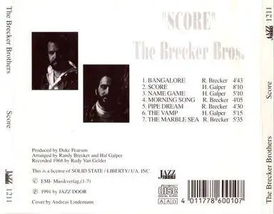 The Brecker Brothers - Score (1968) {Jazz Door}