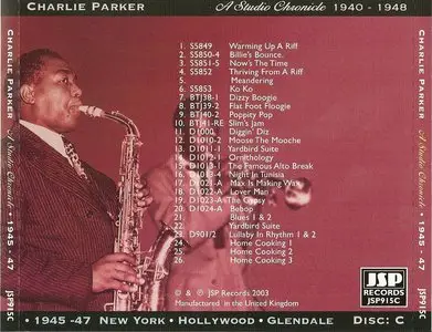 Charlie Parker - A Studio Chronicle 1940-1948 (2003)
