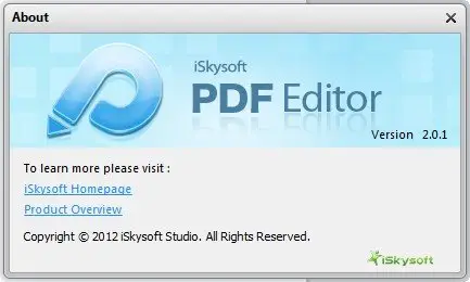 iSkysoft PDF Editor 2.0.1.28