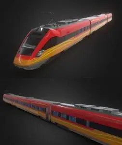 Intercity Train 3D Model