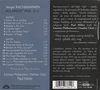 Rachmaninov - Estonian Philharmonic Chamber Choir / Paul Hillier - All-Night Vigil op. 37 (2005)