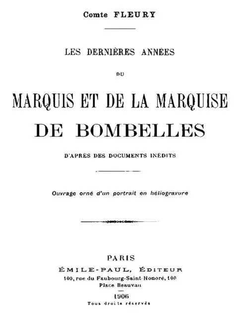 «Les Dernières Années du Marquis et de la Marquise de Bombelles» by ...