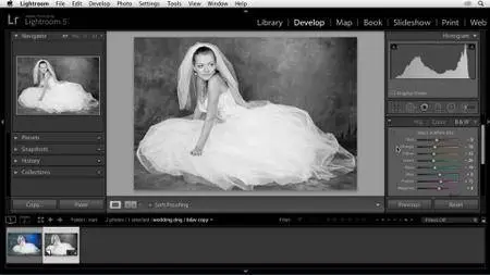 Enhancing a Black-and-White Wedding Photo with Lightroom