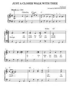 Just a closer walk with thee (Easy Piano)