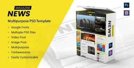 ThemeForest - News Magazine - Multipurpose News Magazine PSD Template (Update: 9 January 17) - 19232843