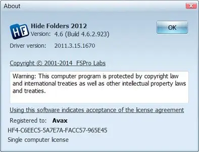 Hide Folders 2012 4.6.2.923