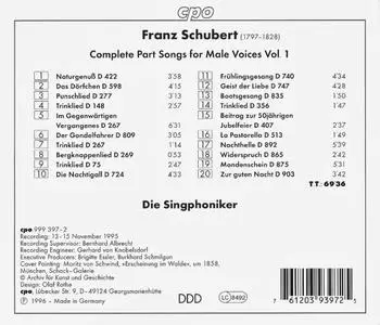 Die Singphoniker - Schubert: Complete Part Songs for Male Voices, Vol. 1 (1996)