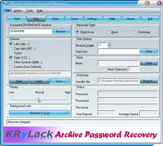 KRyLack Archive Password Recovery 3.40.53 Portable