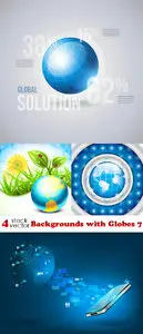 Vectors - Backgrounds with Globes 7