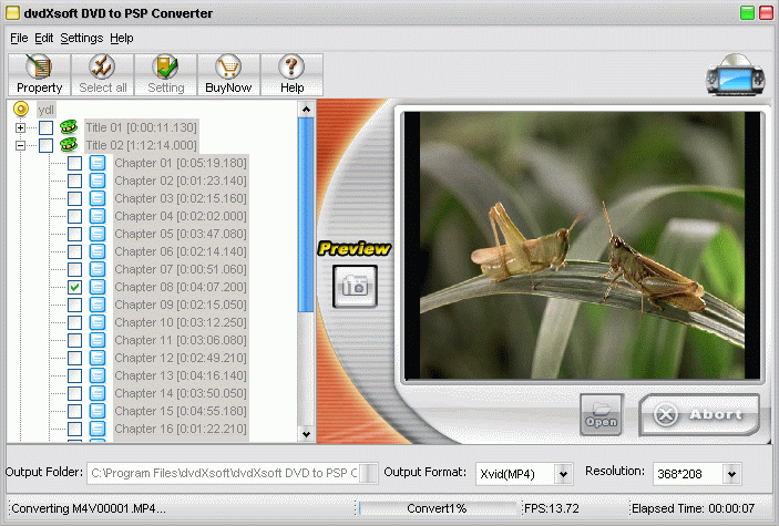 DvdXsoft DVD to PSP Converter 1.42