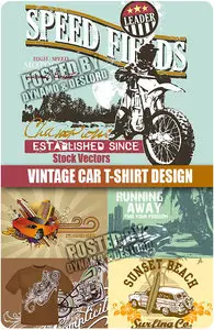 Vintage Car T-shirt Design - Stock Vectors