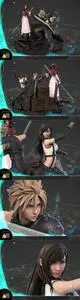 F4 studio - Final Fantasy 7 Remake Cloud, Aerith, Tifa Diorama