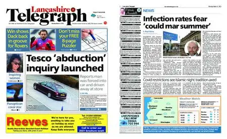 Lancashire Telegraph (Blackburn, Darwen, Hyndburn, Ribble Valley) – March 08, 2021