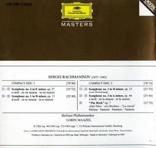 Rachmaninov: 3 Symphonies, The Rock /  Berlin Philharmonic Orchestra and  Lorin Maazel (1996)