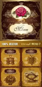 Stock Vector - Vintage Menu 7