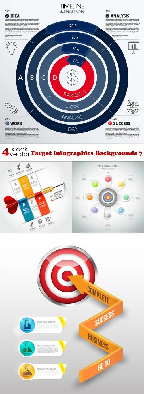Vectors - Target Infographics Backgrounds 7
