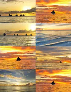 Beautiful Sunset and Sailboat