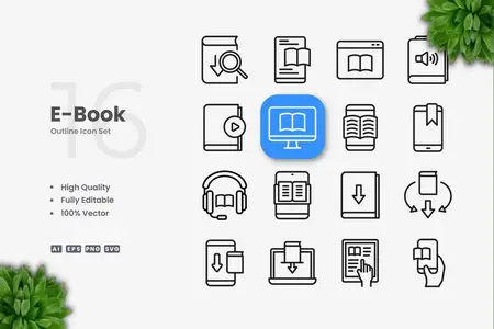EE - E-Book Outline Icons FNRLYJL