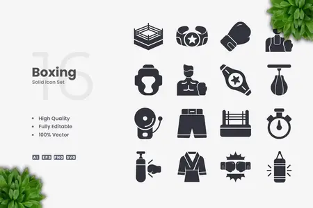 EE - Boxing Solid Icons 26AUDPB