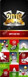 2015 New Year party flyer and poster template design vector 2