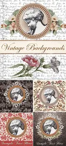 Floral Backgrounds with Angels Vector