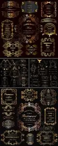 Golden Design Elements Vector