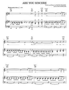Are You Sincere - Andy Williams, Elvis Presley, Marty Robbins, Trini Lopez (Piano-Vocal-Guitar)