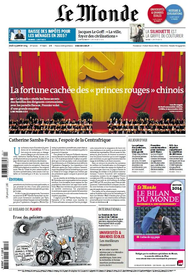 Le Monde & Suppléments du Jeudi 23 Janvier 2014