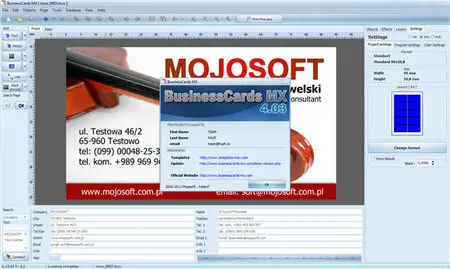 Mojosoft BusinessCards MX 4.0.3 Multilingual Portable