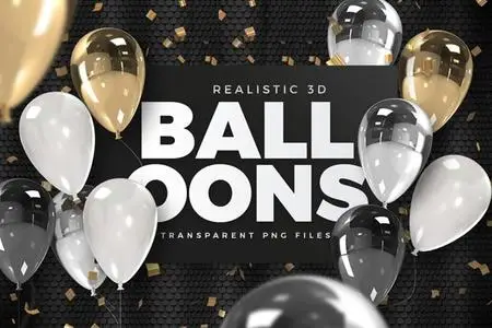 Realistic Balloons PNG - 3D Renders
